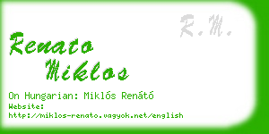 renato miklos business card